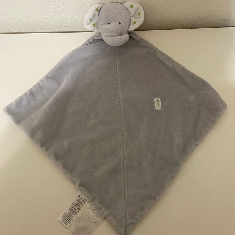 Precious Firsts Carter’s Gray Elephant Security Blanket Lovey Loved Rattle Stars